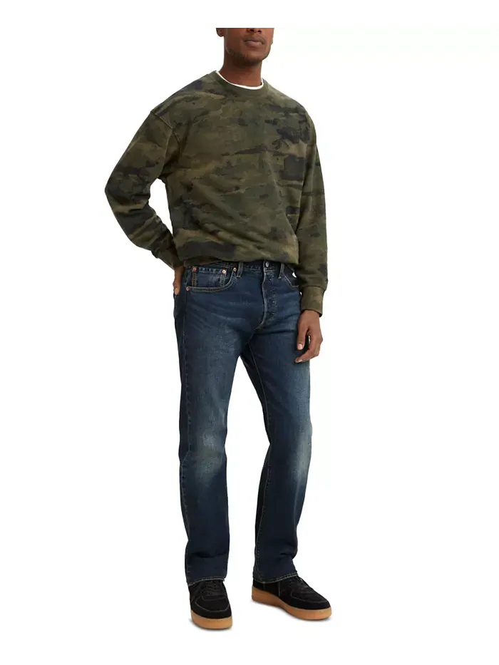 Мужские джинсы 501 Original Fit с застежкой на пуговицах и эффектом стрейч Levi's
