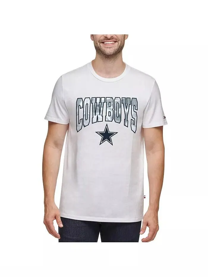Мужская белая футболка с вышивкой Dallas Cowboys Tommy Hilfiger — изображение 1 из 3