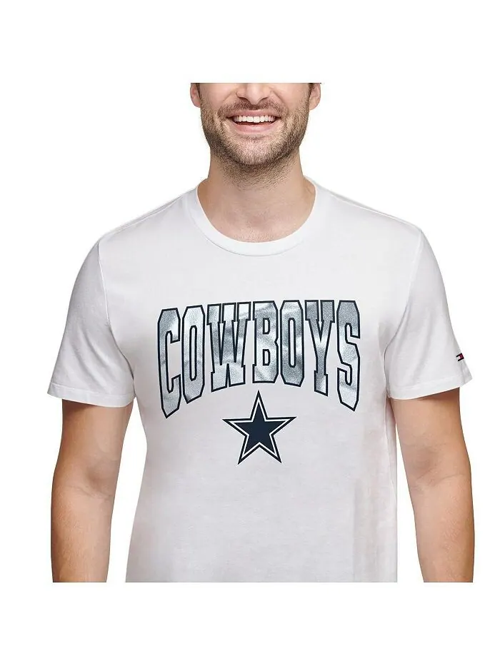 Мужская белая футболка с вышивкой Dallas Cowboys Tommy Hilfiger — изображение 3 из 3, белый