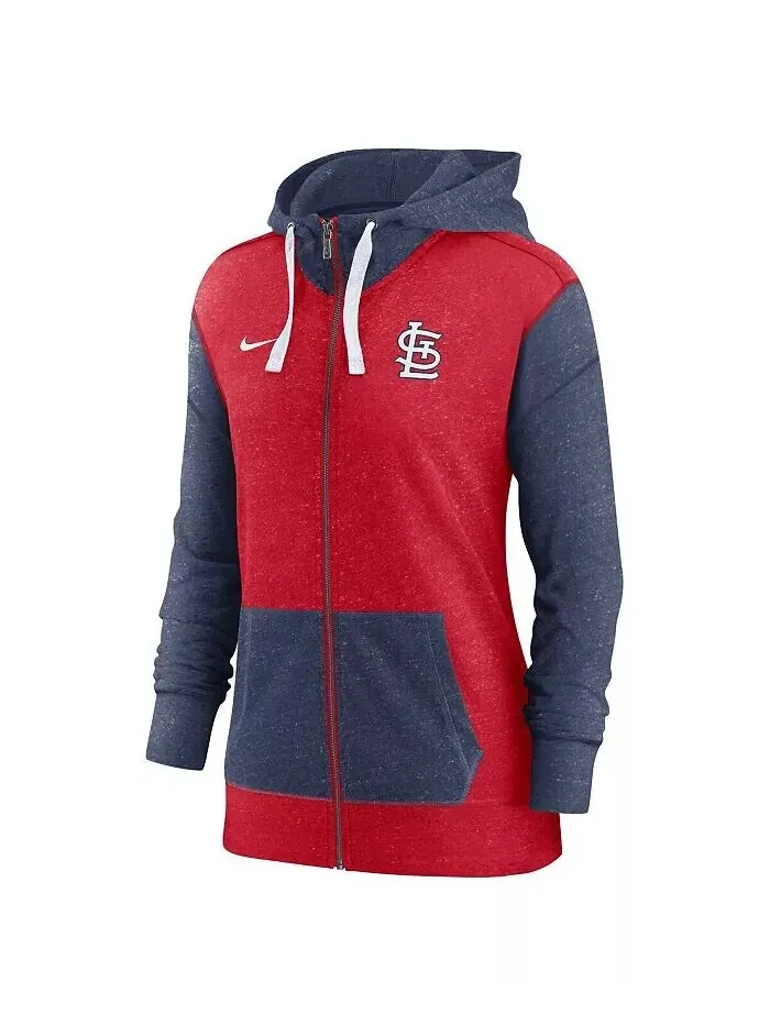 Женская красная толстовка с молнией во всю длину St. Louis Cardinals Nike — изображение 2 из 3