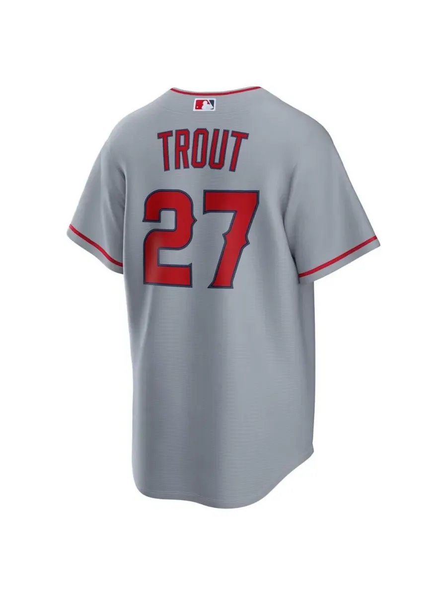 Игровая реплика джерси Nike Mike Trout Road Replica Jersey — изображение 3 из 3, серый