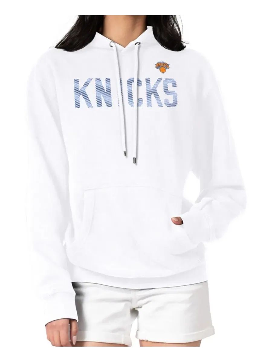 Толстовка на пуговицах с капюшоном и принтом в горошек New York Knicks G-III 4Her by Carl Banks — изображение 1 из 3, белый