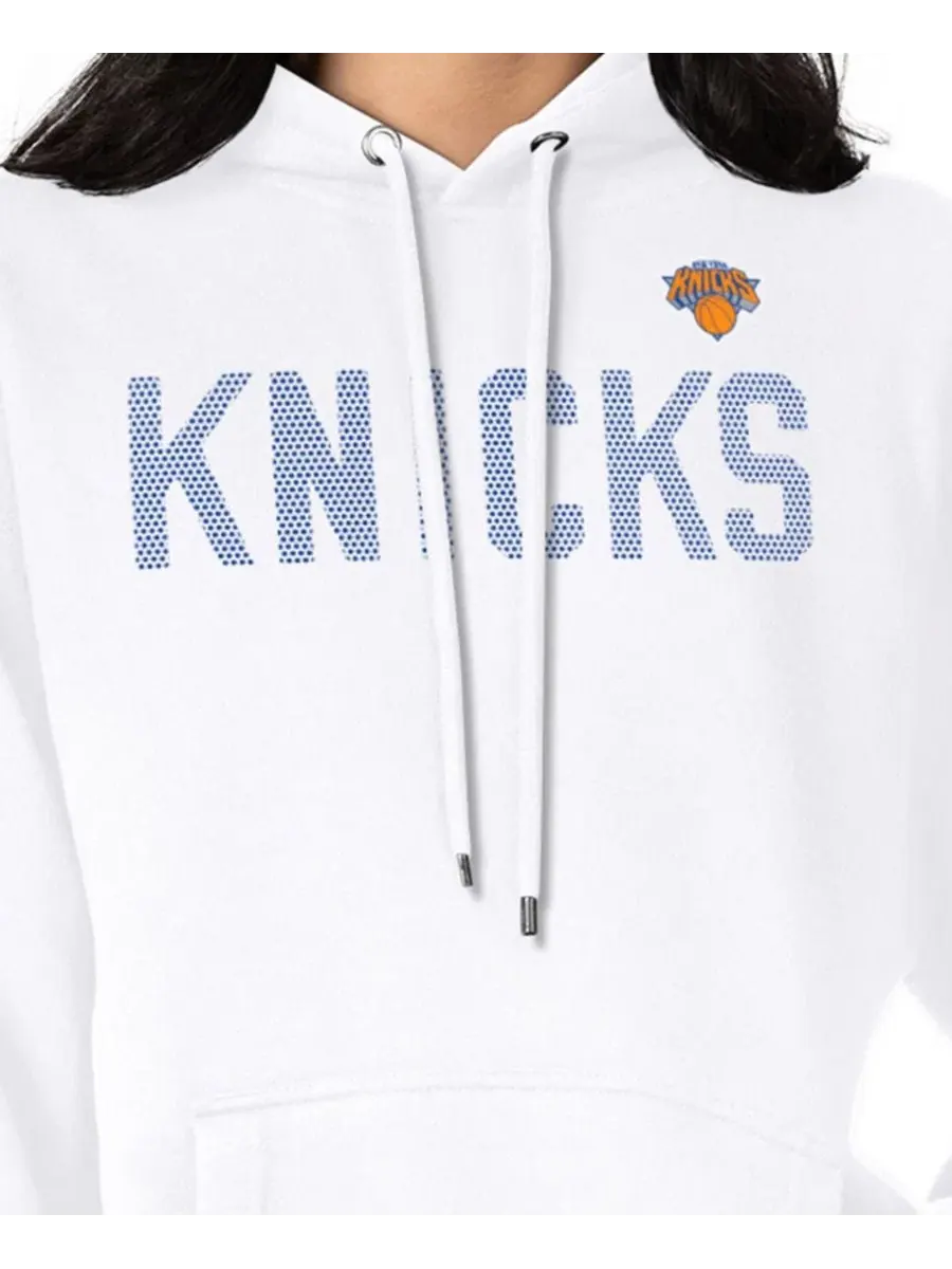 Толстовка на пуговицах с капюшоном и принтом в горошек New York Knicks G-III 4Her by Carl Banks — изображение 3 из 3, белый