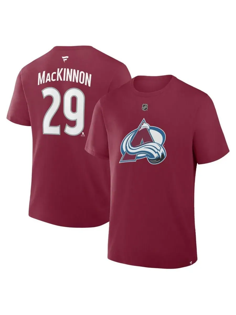 Футболка с принтом Nathan MacKinnon Fanatics — изображение 1 из 3, бордовый