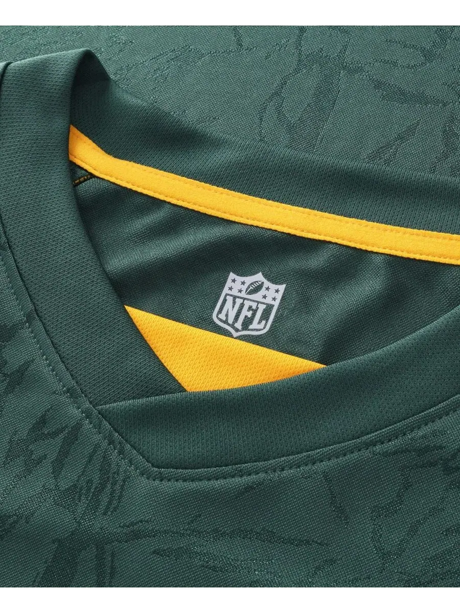 Детская футболка-поло с V-образным вырезом Green Bay Packers Football x Football Fanatics — изображение 2 из 5, зеленый