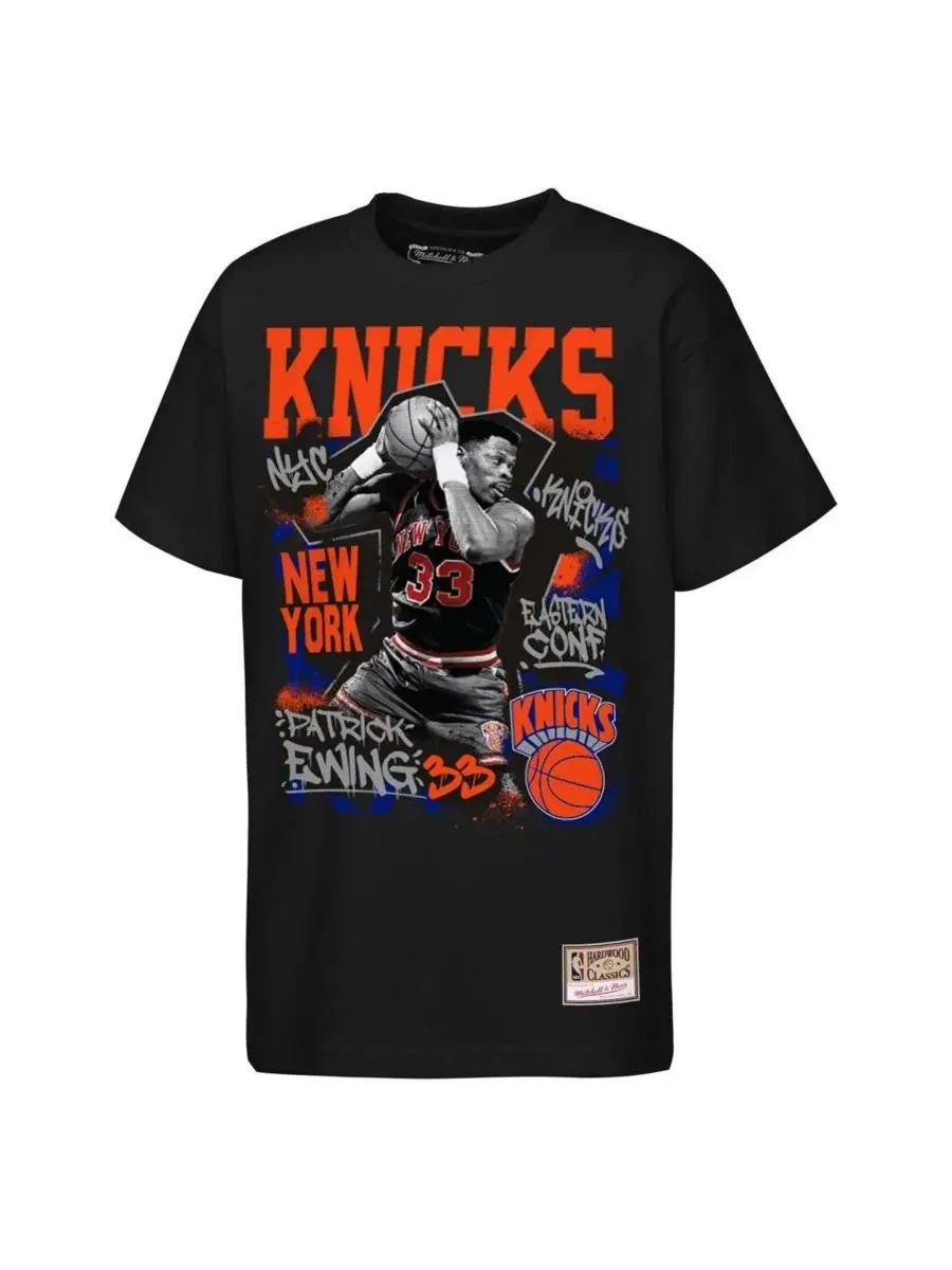 Футболка с принтом Патрик Юинг Mitchell & Ness — изображение 1 из 1, черный