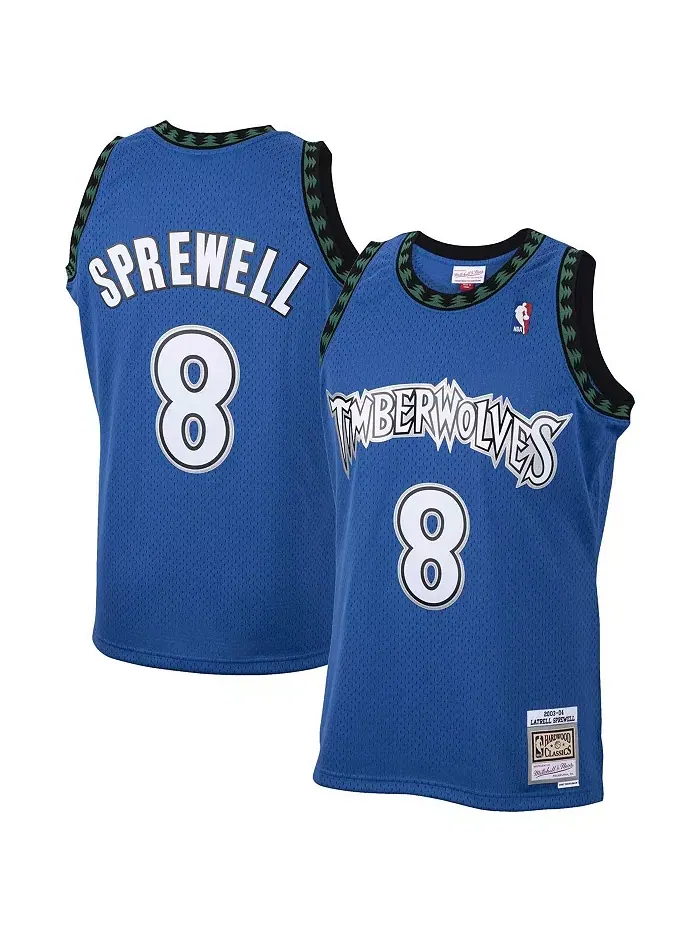 Мужская майка Latrell Sprewell Blue Minnesota Timberwolves 2001/02 Hardwood Classics Swingman — изображение 1 из 3