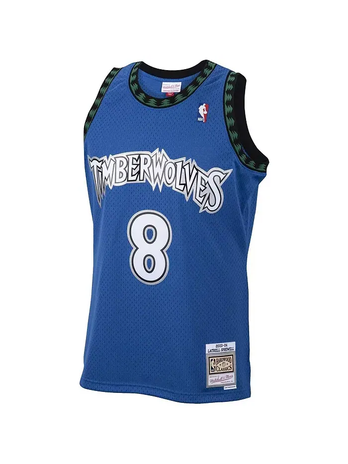 Мужская майка Latrell Sprewell Blue Minnesota Timberwolves 2001/02 Hardwood Classics Swingman — изображение 3 из 3