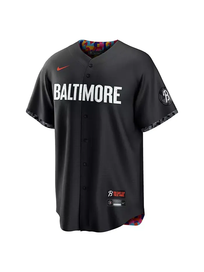 Мужская реплика джерси Baltimore Orioles City Connect 2023 черного цвета Nike — изображение 2 из 3