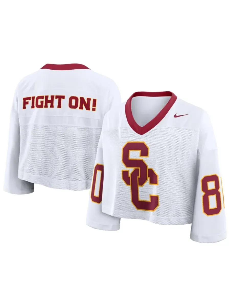 Джерси Nike с принтом USC Trojans, укороченный крой, женское — изображение 1 из 3, белый