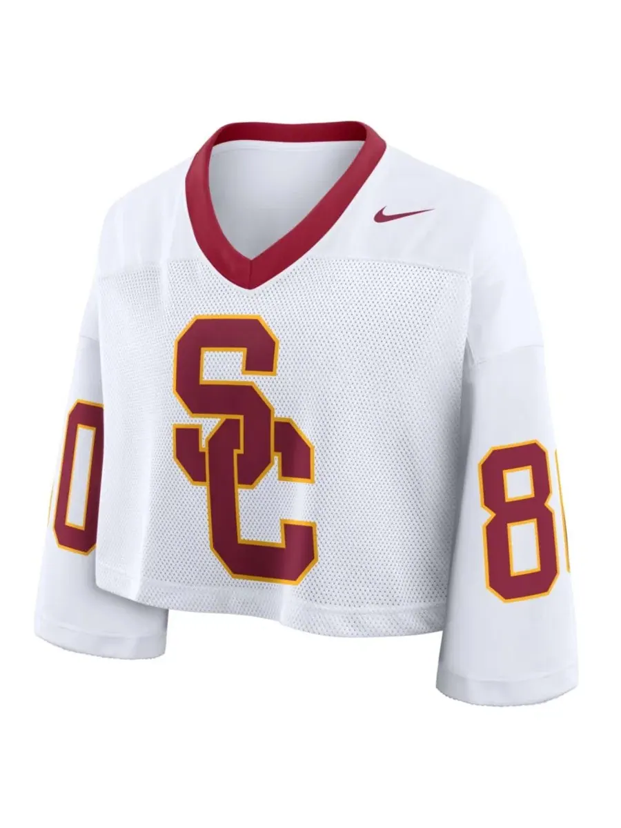 Джерси Nike с принтом USC Trojans, укороченный крой, женское — изображение 3 из 3, белый