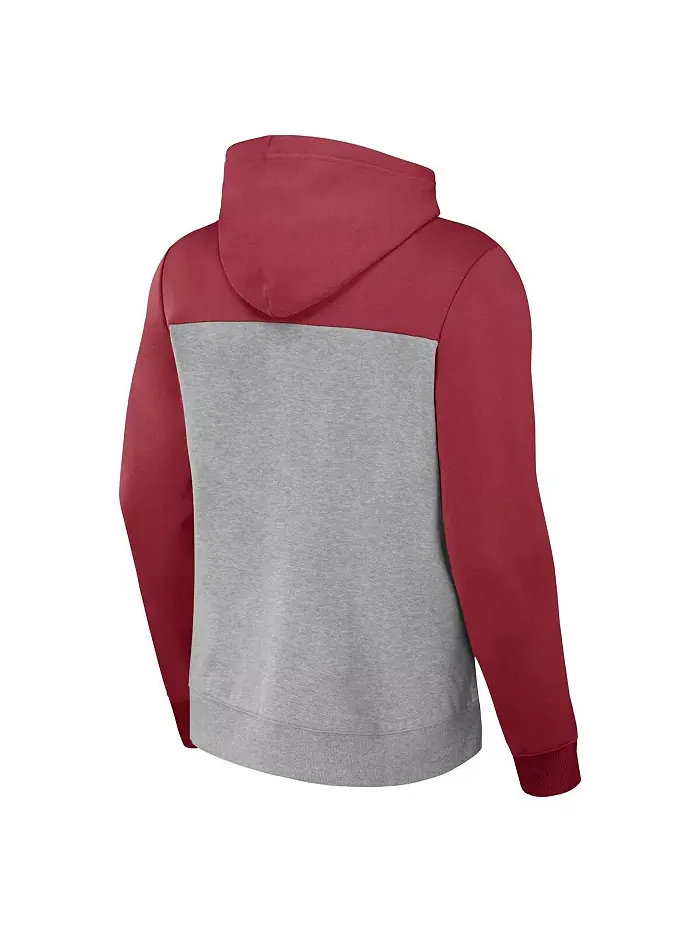 Мужская толстовка с капюшоном Heather Gray Arizona Cardinals в стиле колор-блок Fanatics — изображение 3 из 3