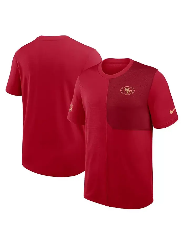 Мужская сидячая футболка San Francisco 49ers Sideline UV Performance цвета алого оттенка Nike — изображение 1 из 3