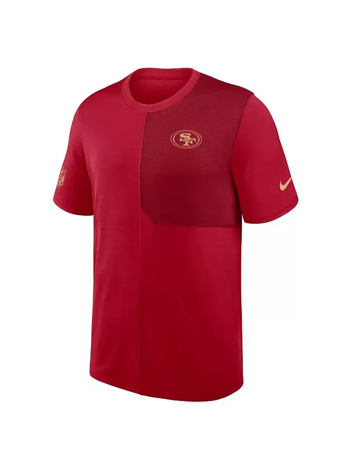 Мужская сидячая футболка San Francisco 49ers Sideline UV Performance цвета алого оттенка Nike — изображение 2 из 3