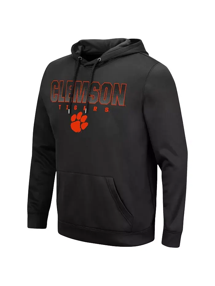 Мужская черная толстовка с капюшоном Clemson Tigers Blackout 3.0 Colosseum — изображение 2 из 3