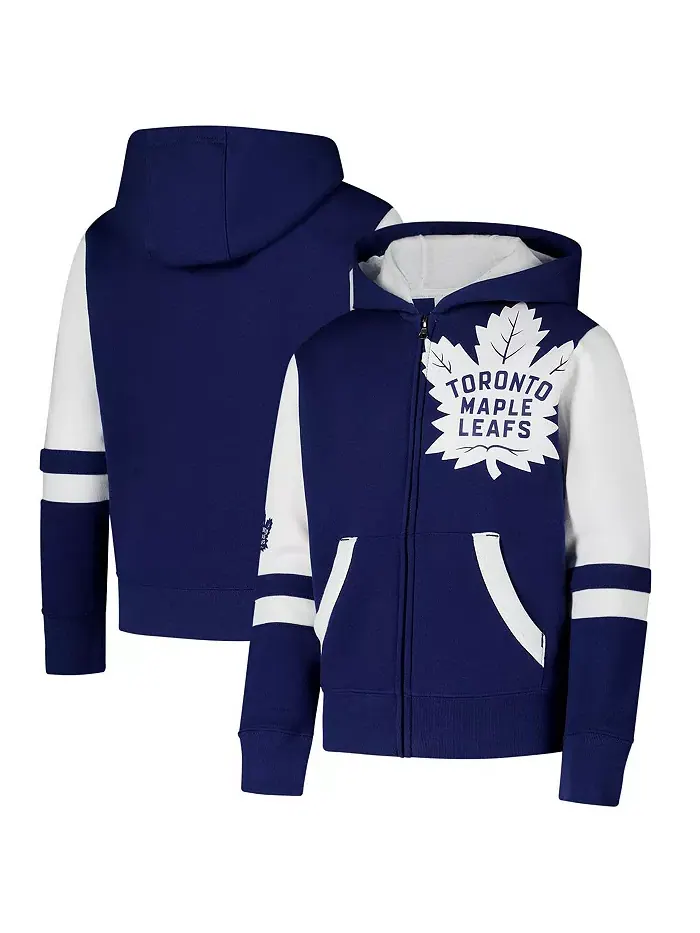 Большая толстовка с молнией Toronto Maple Leaf's Face Off для мальчиков и девочек, синяя Outerstuff — изображение 1 из 3