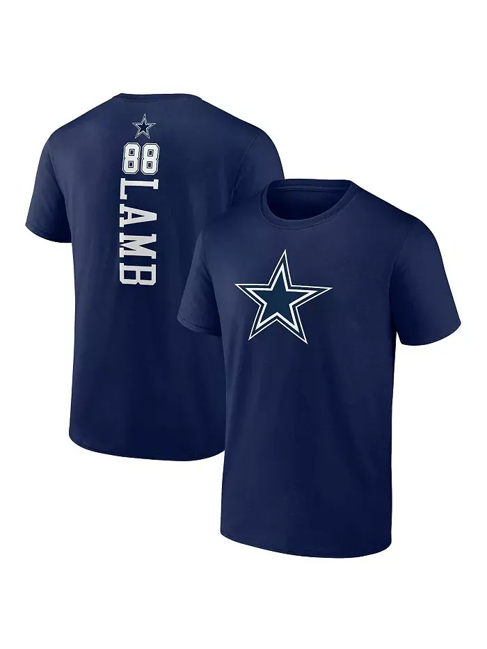 Мужская футболка Dallas Cowboys Playmaker с изображением CeeDee Lamb в синем цвете Fanatics — изображение 1 из 3
