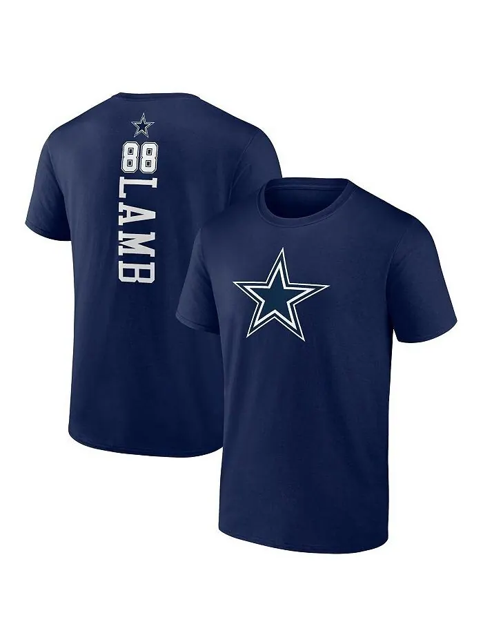 Мужская темно-синяя футболка с логотипом CeeDee Lamb Dallas Cowboys Playmaker Fanatics — изображение 1 из 3, темно-синий