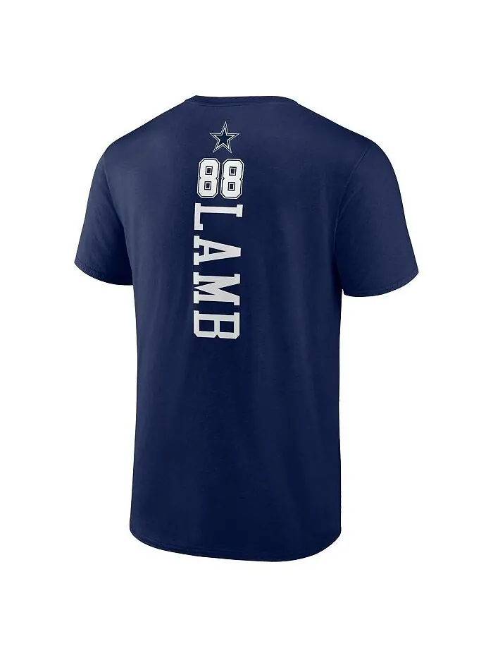 Мужская темно-синяя футболка с логотипом CeeDee Lamb Dallas Cowboys Playmaker Fanatics — изображение 3 из 3, темно-синий