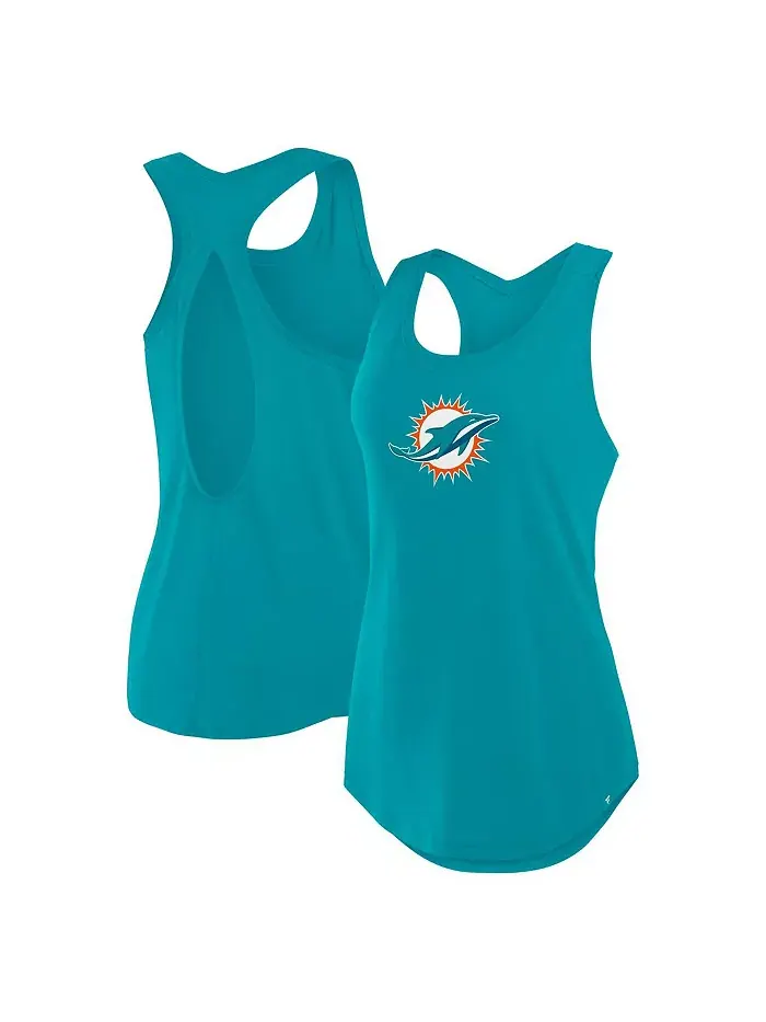 Женская майка Aqua Miami Dolphins Iron Fan Fanatics — изображение 1 из 3