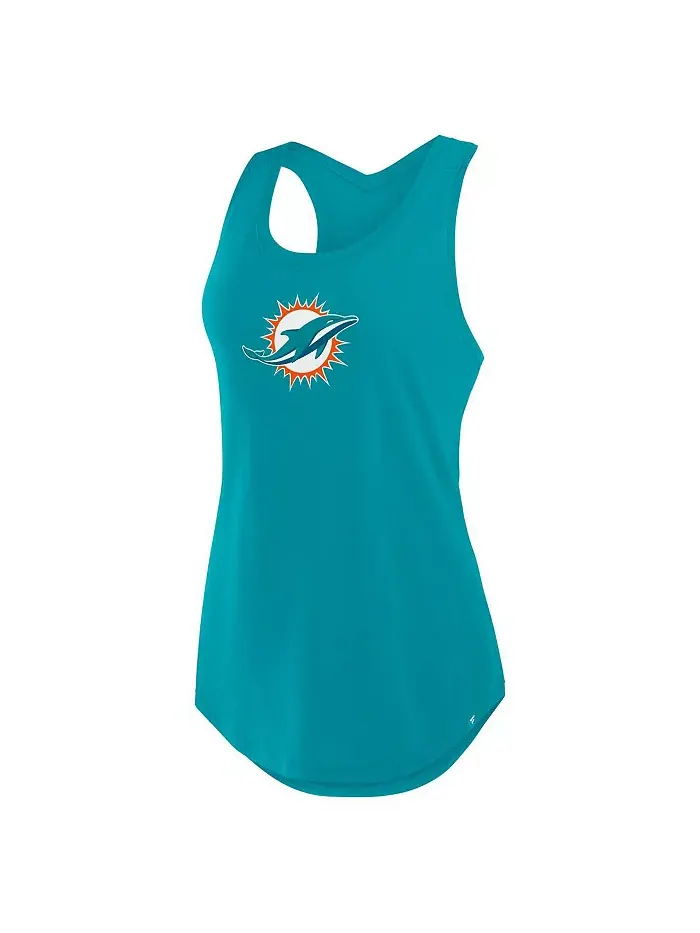 Женская майка Aqua Miami Dolphins Iron Fan Fanatics — изображение 2 из 3