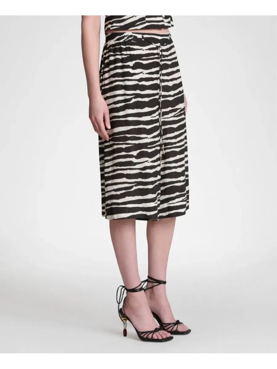 Широкие брюки-кюлоты с эластичным поясом, Zebra Print Avec Les Filles — изображение 4 из 7
