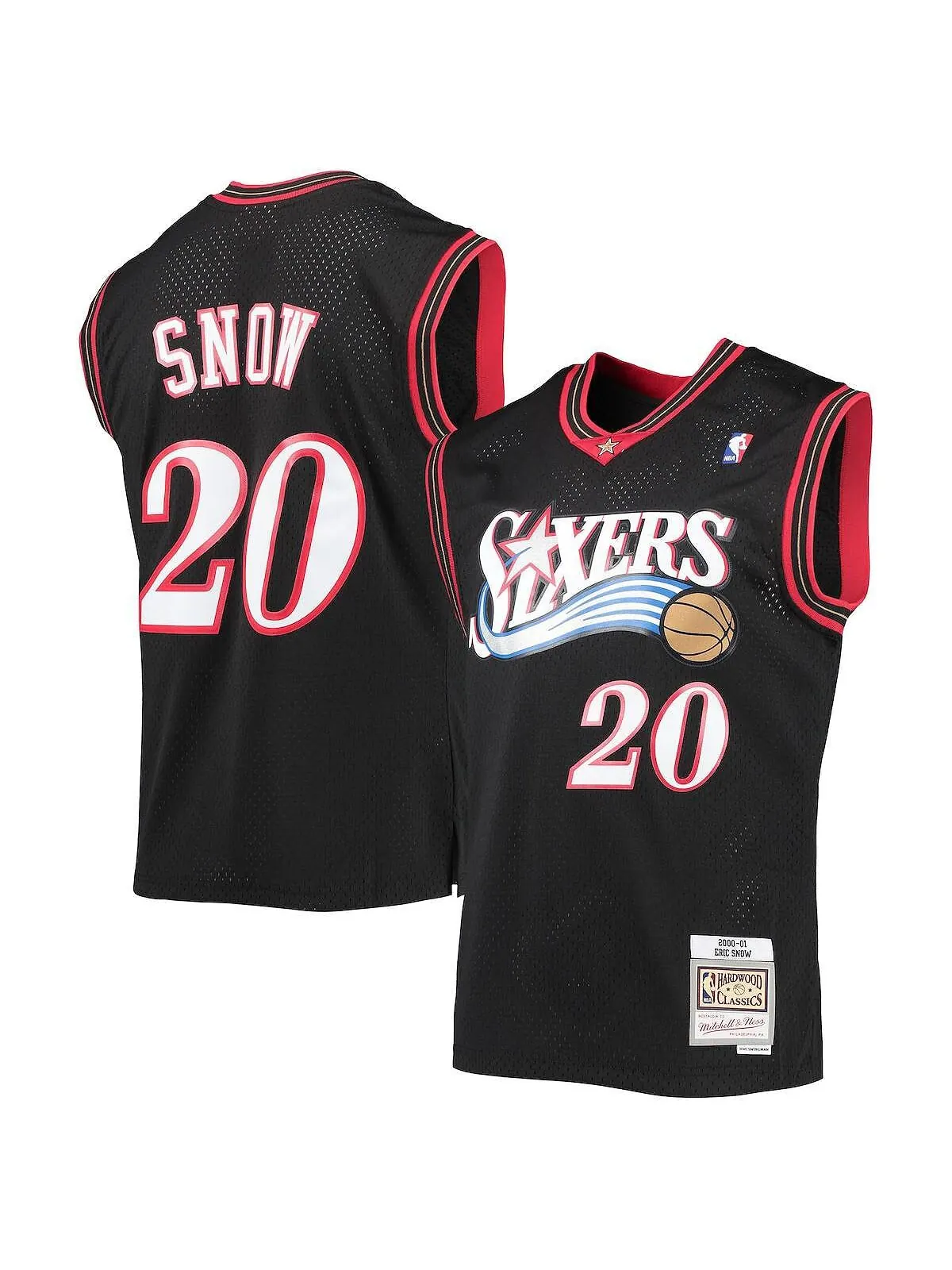Мужская футболка eric snow black philadelphia 76ers 2000-01 hardwood classics swingman jersey — изображение 1 из 3, черный