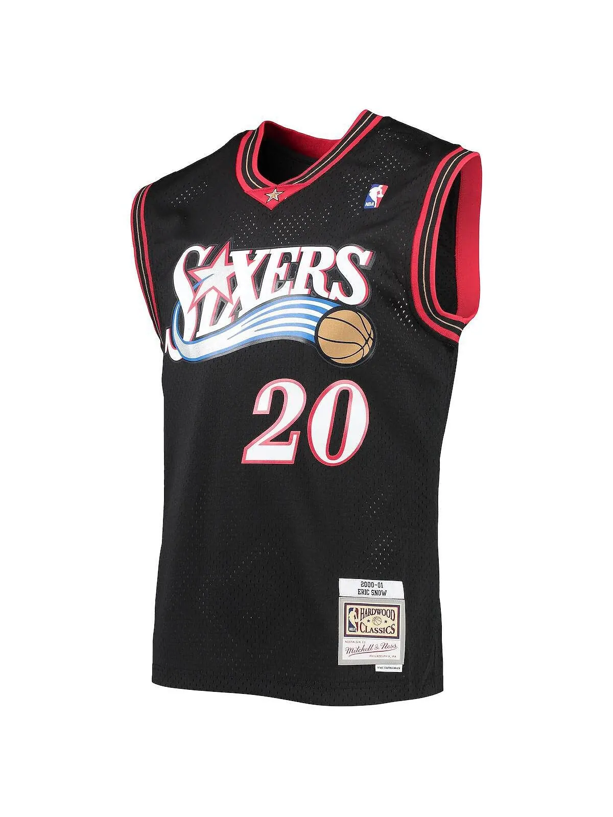 Мужская футболка eric snow black philadelphia 76ers 2000-01 hardwood classics swingman jersey — изображение 3 из 3, черный