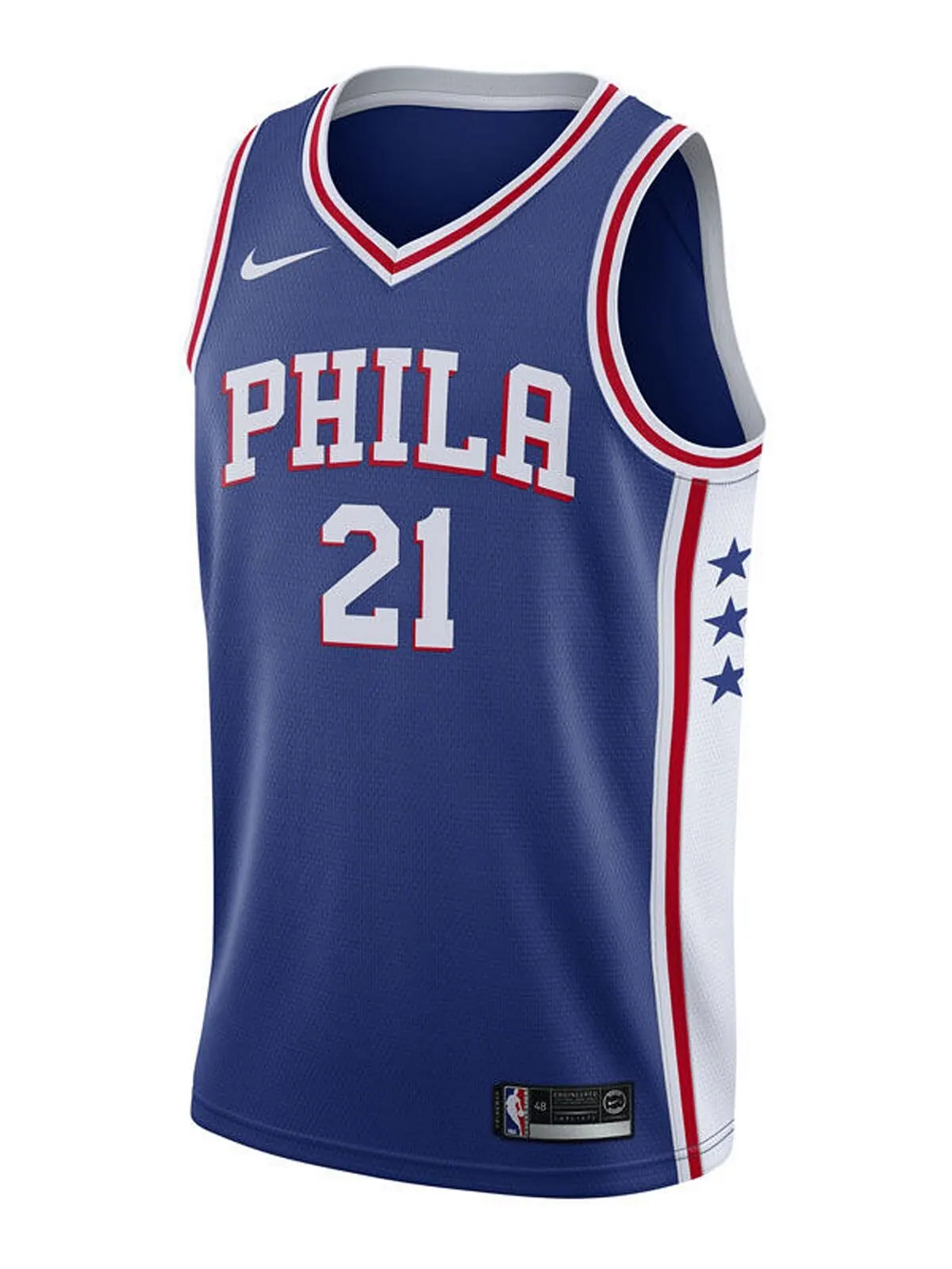 Мужская майка Джоэл Эмбиид Филадельфия 76ers Icon Swingman Nike — изображение 2 из 2, синий