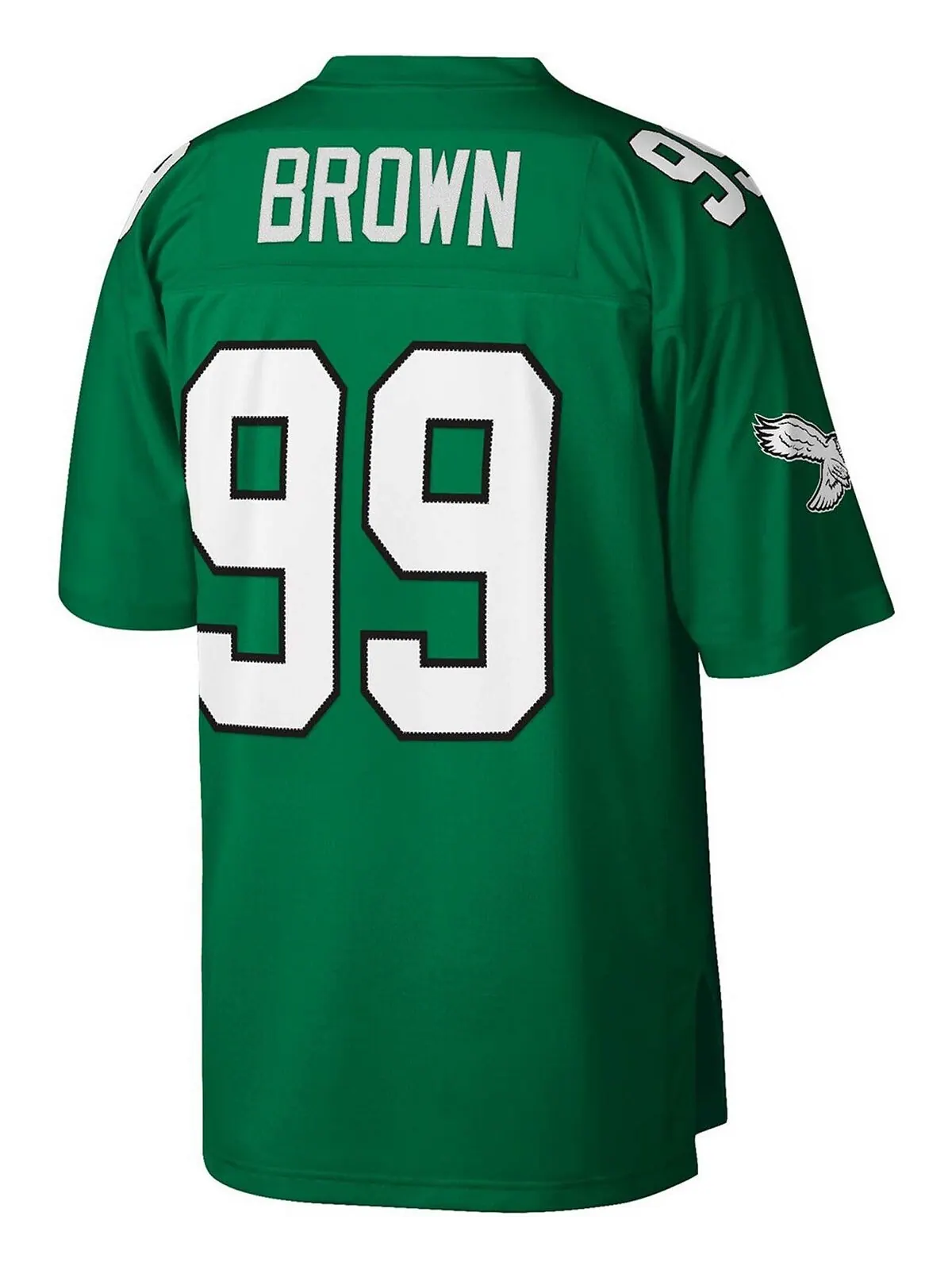 Мужская футболка Jerome Brown Kelly Green Philadelphia Eagles Legacy Replica Mitchell & Ness — изображение 3 из 3, зеленый