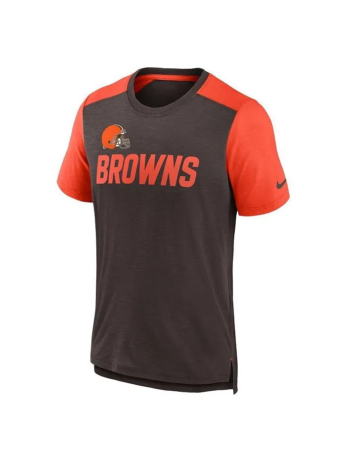 Мужская футболка с названием команды Cleveland Browns Color Block — изображение 2 из 3, коричневый оранжевый