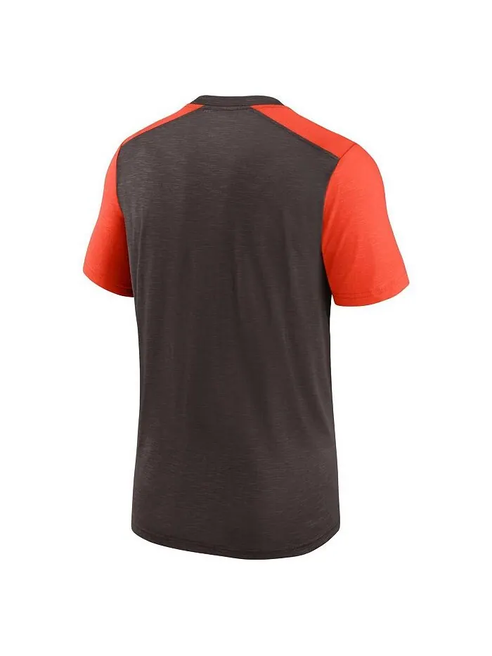 Мужская футболка с названием команды Cleveland Browns Color Block — изображение 3 из 3, коричневый оранжевый