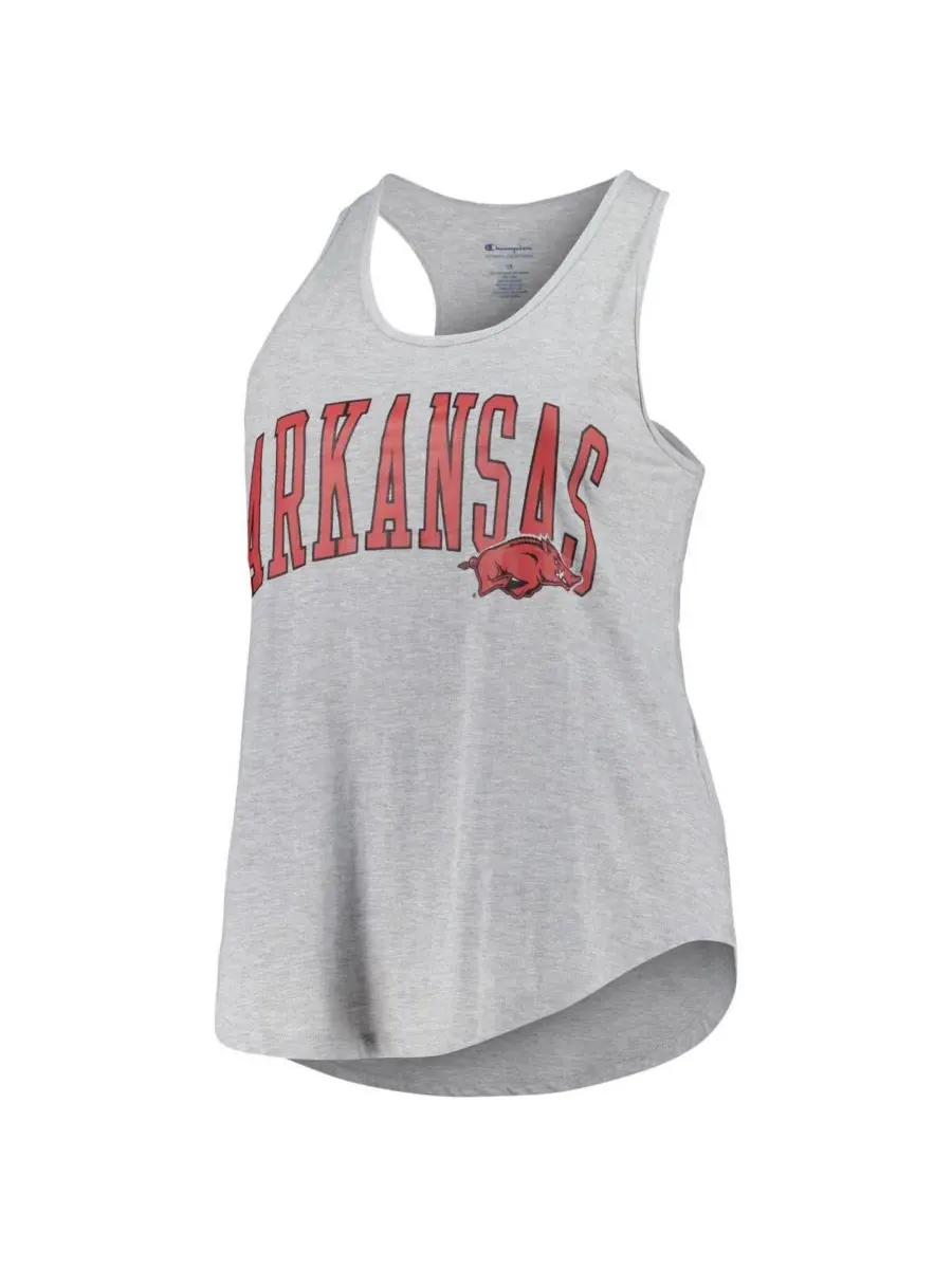 Profile Женская майка-борцовка с круглым вырезом и логотипом Arkansas Razorbacks серого цвета — изображение 3 из 3, серый