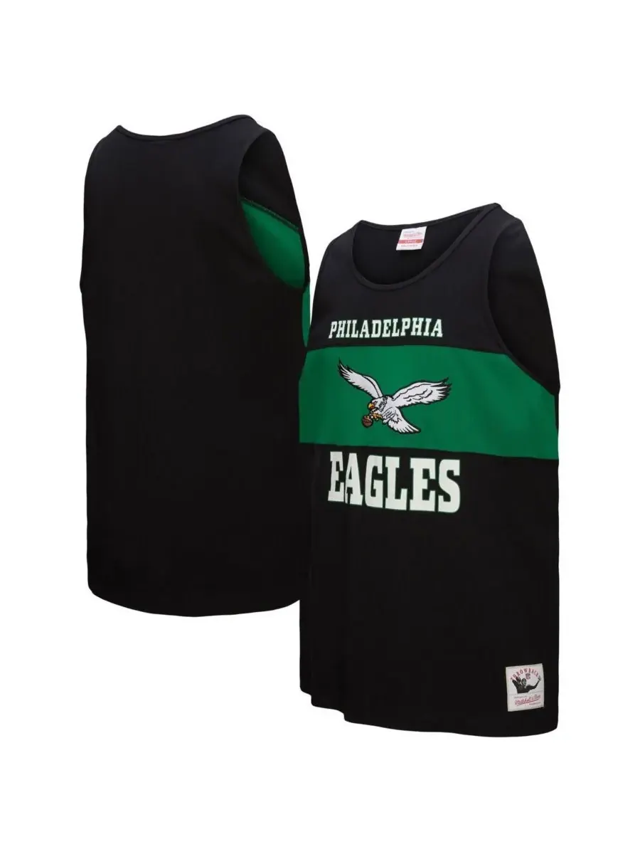 Mitchell & Ness Мужская черная майка в стиле ретро с цветными блоками и символикой команды — изображение 1 из 3, черный