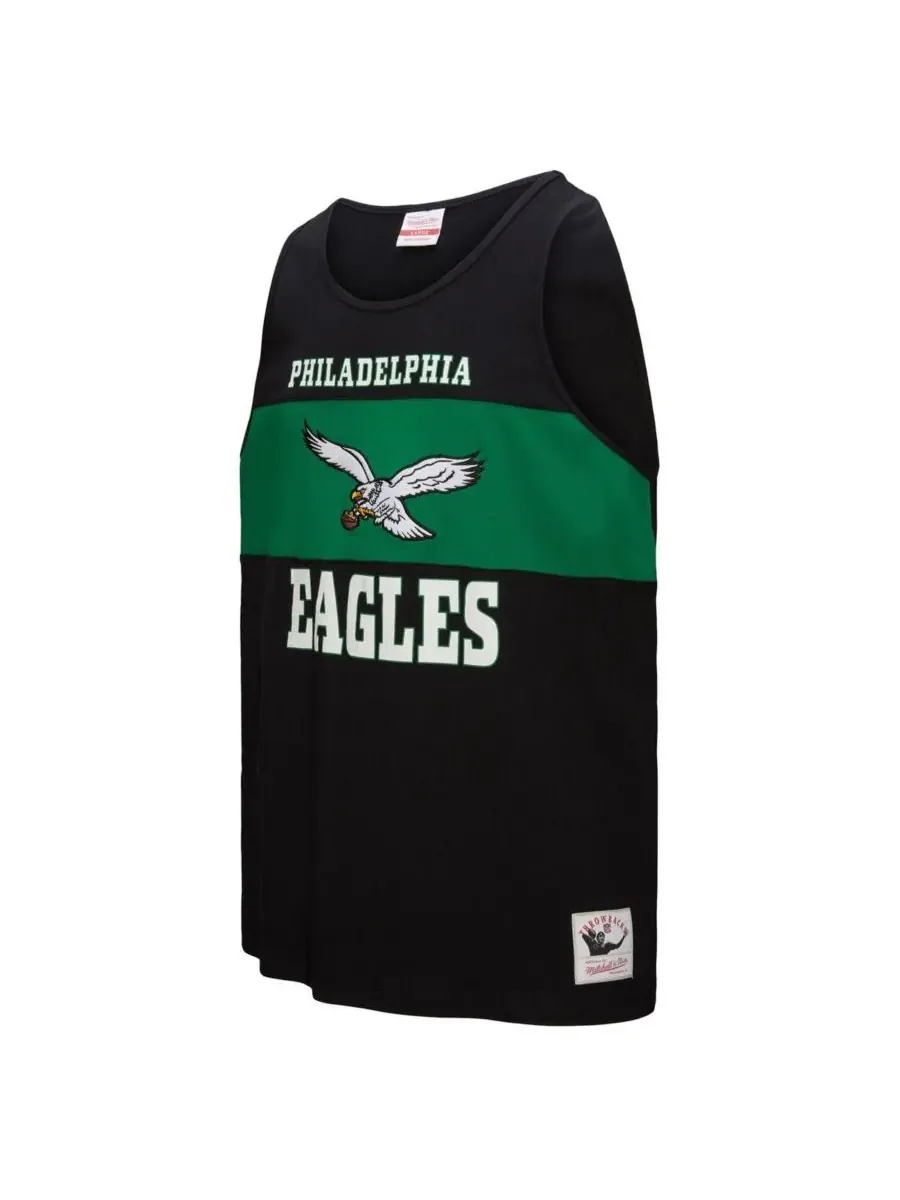 Mitchell & Ness Мужская черная майка в стиле ретро с цветными блоками и символикой команды — изображение 2 из 3, черный