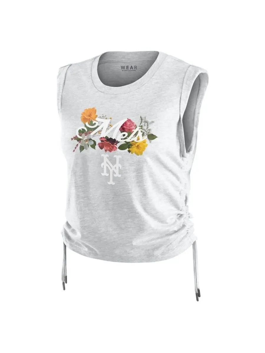 WEAR by Erin Andrews Женская утягивающая майка серого цвета с символикой New York Mets — изображение 2 из 3, серый