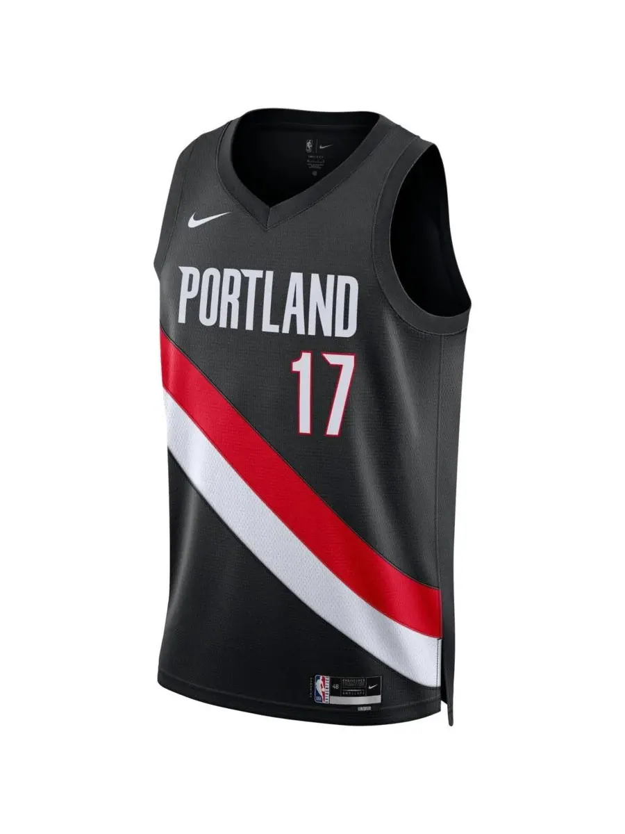 Nike Мужская и женская черная майка Shaedon Sharpe Portland Trail Blazers Swingman - Icon Edition — изображение 2 из 3