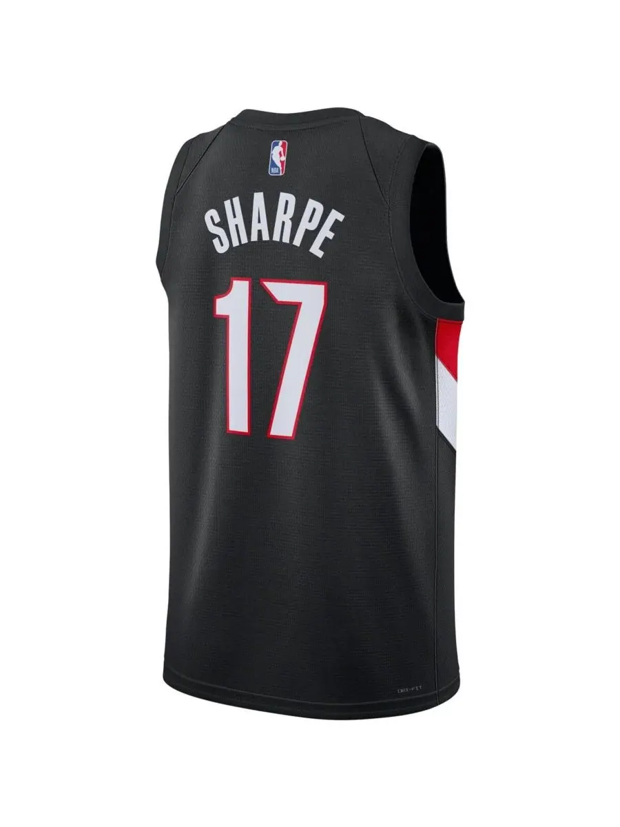 Nike Мужская и женская черная майка Shaedon Sharpe Portland Trail Blazers Swingman - Icon Edition — изображение 3 из 3
