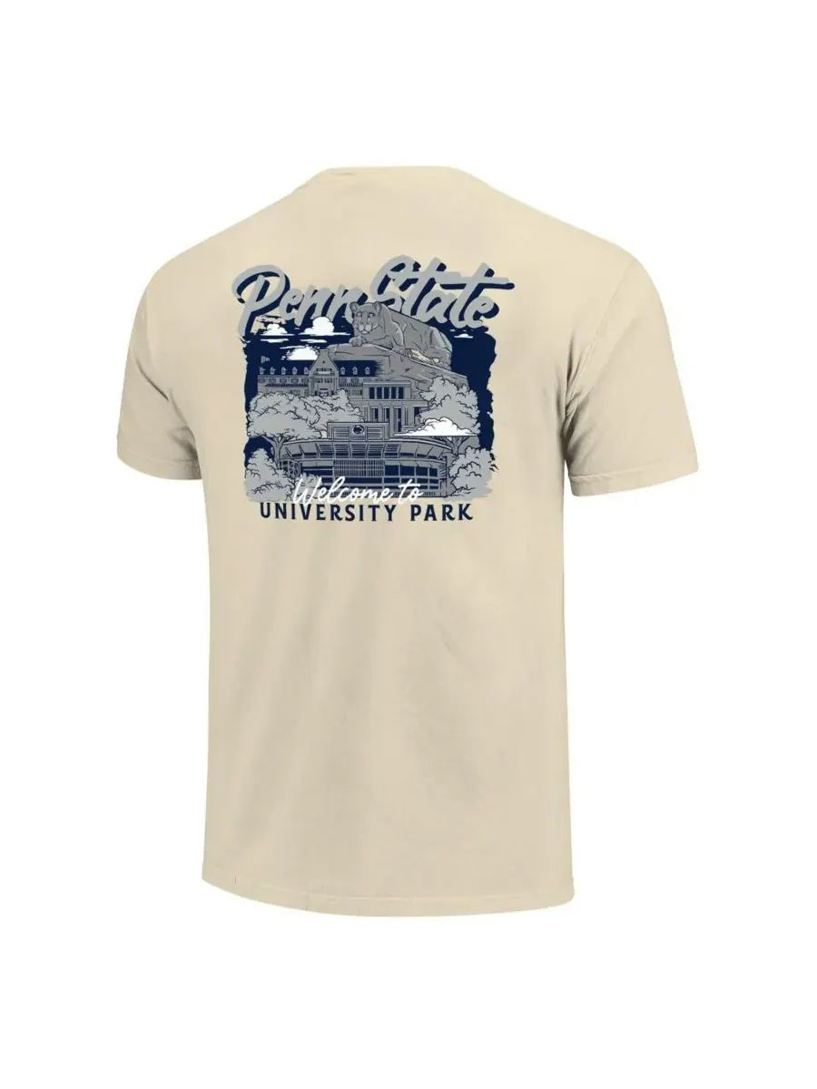 Мужская футболка Natural Penn State Nittany Lions Comfort Colors Hand-Drawn Campus Stack Image One — изображение 2 из 3