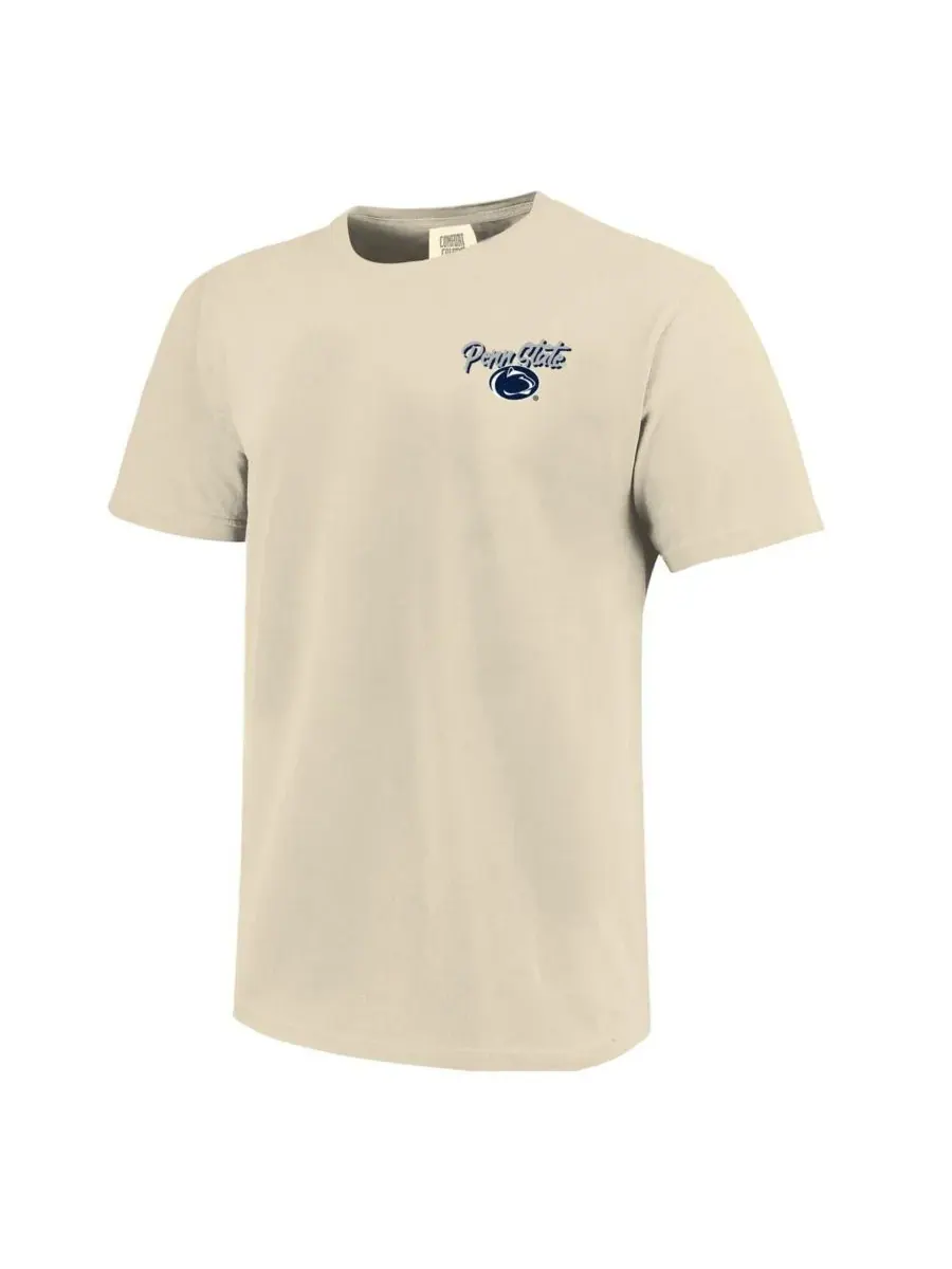 Мужская футболка Natural Penn State Nittany Lions Comfort Colors Hand-Drawn Campus Stack Image One — изображение 3 из 3