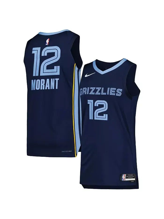 Мужская автентичная футболка Ja Morant в синем цвете Memphis Grizzlies - ассоциативная версия Nike — изображение 1 из 3
