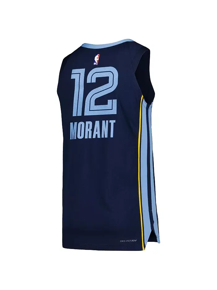 Мужская автентичная футболка Ja Morant в синем цвете Memphis Grizzlies - ассоциативная версия Nike — изображение 2 из 3