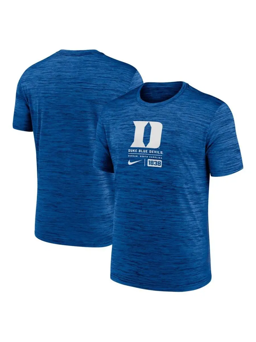 Nike Мужская футболка Royal Duke Blue Devils Campus Center Block Velocity Performance — изображение 1 из 3, королевский