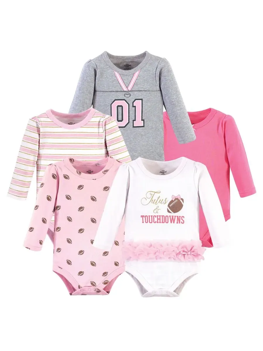 Набор из 5 боди с длинными рукавами Treasure Little Treasure, Tutus Touchdowns — без цвета