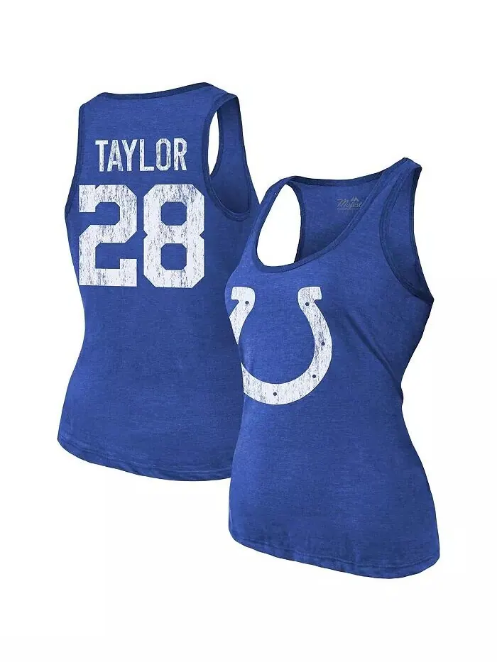Женские нитки Джонатан Тейлор Royal Indianapolis Colts Имя и номер игрока Майка Tri-Blend Majestic — изображение 1 из 3