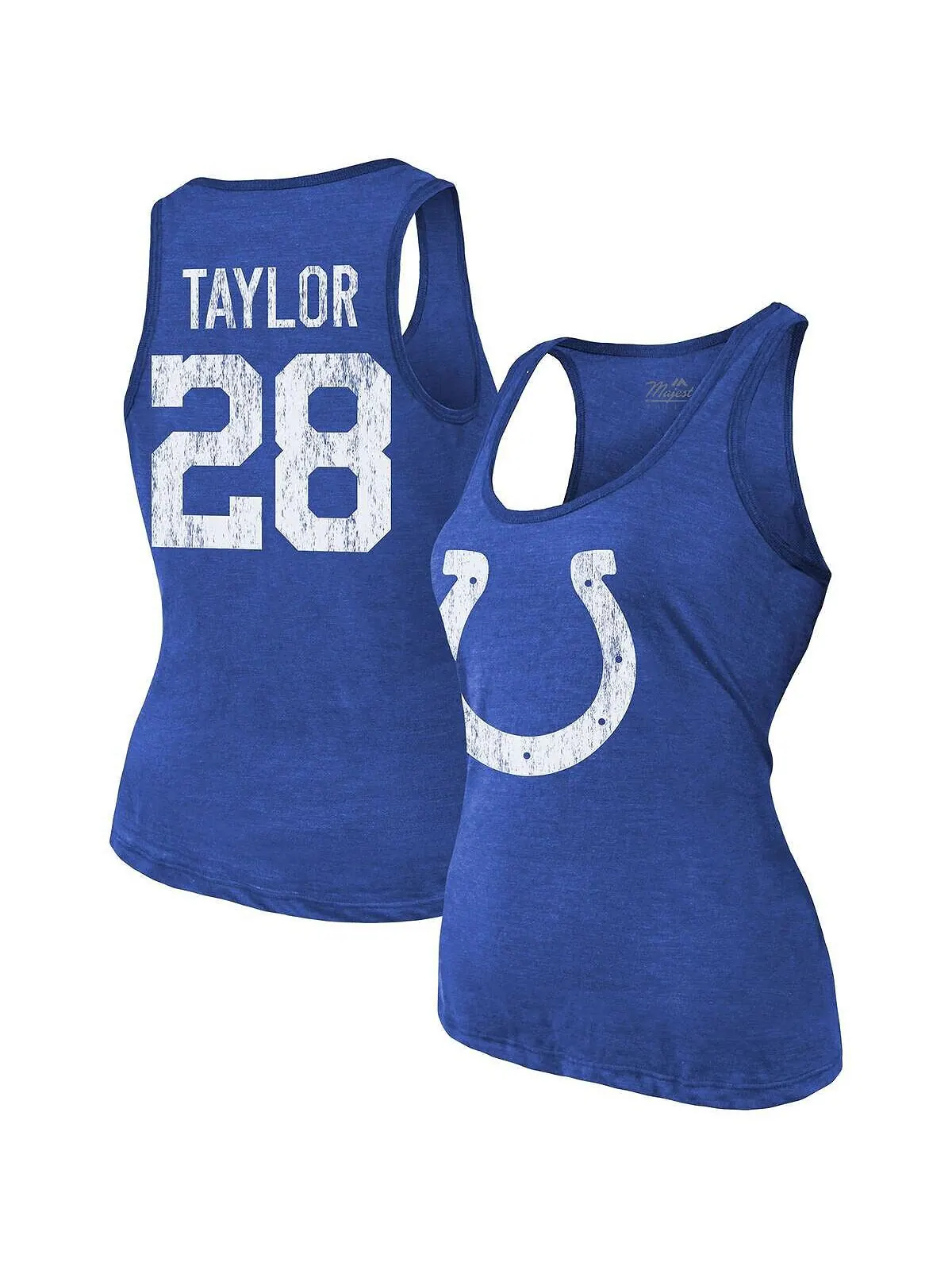 Женские нитки Джонатан Тейлор Royal Indianapolis Colts Имя и номер игрока Майка Tri-Blend Majestic — изображение 1 из 3