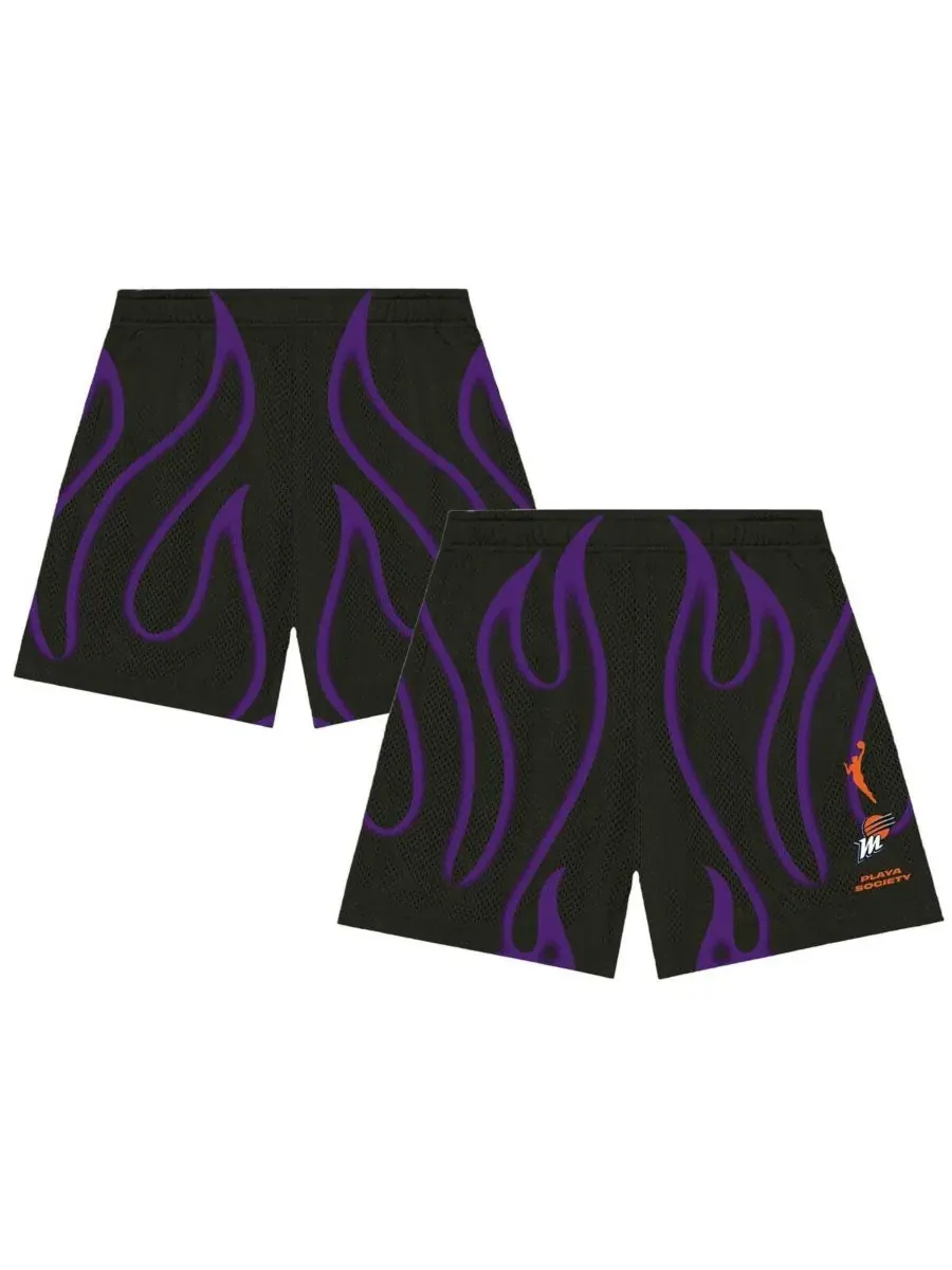 Playa Society Мужские и женские черные спортивные шорты Phoenix Mercury — черный