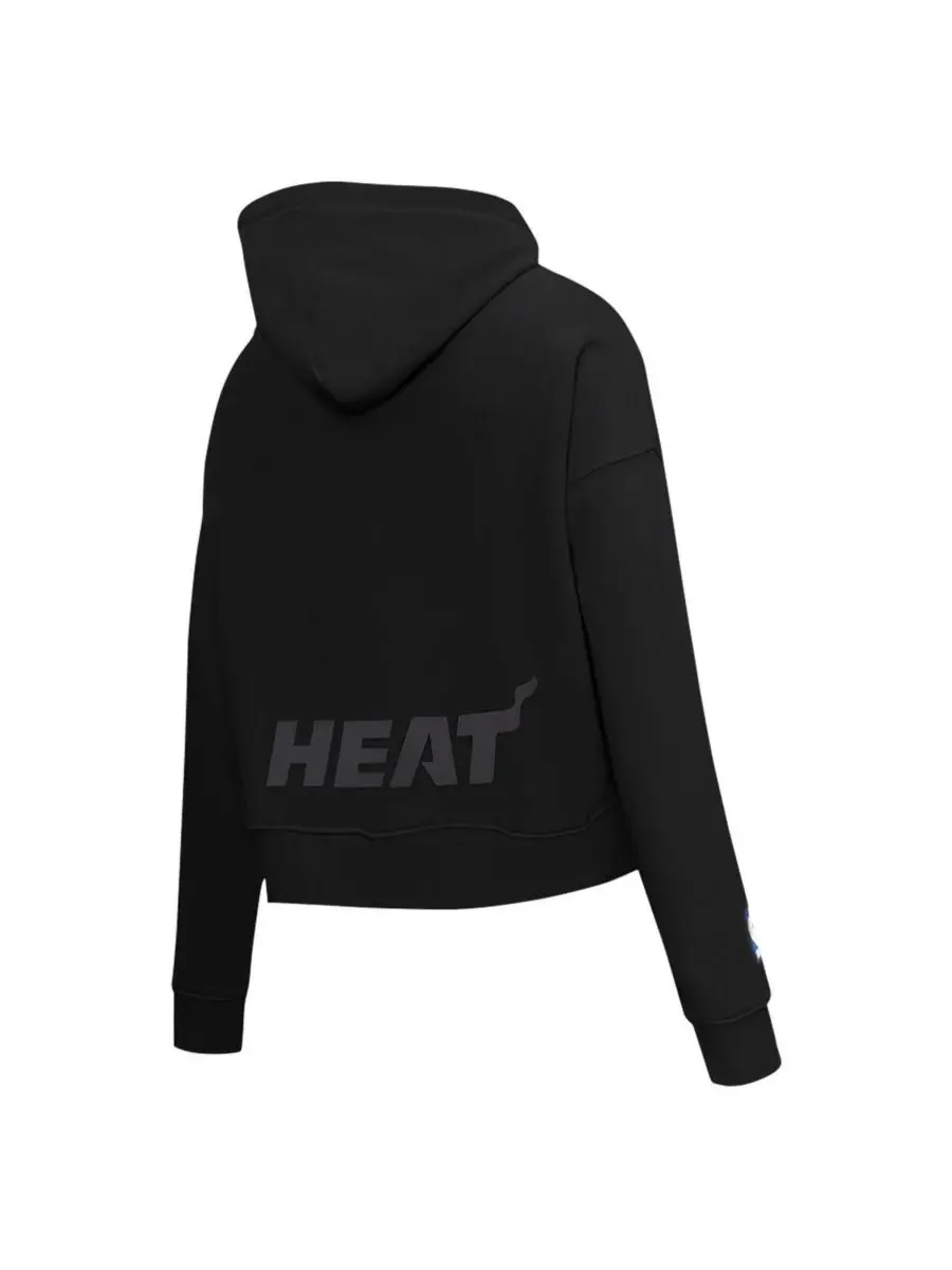 Pro Standard Женская черная укороченная толстовка с капюшоном Miami Heat Jewels — изображение 3 из 5, черный
