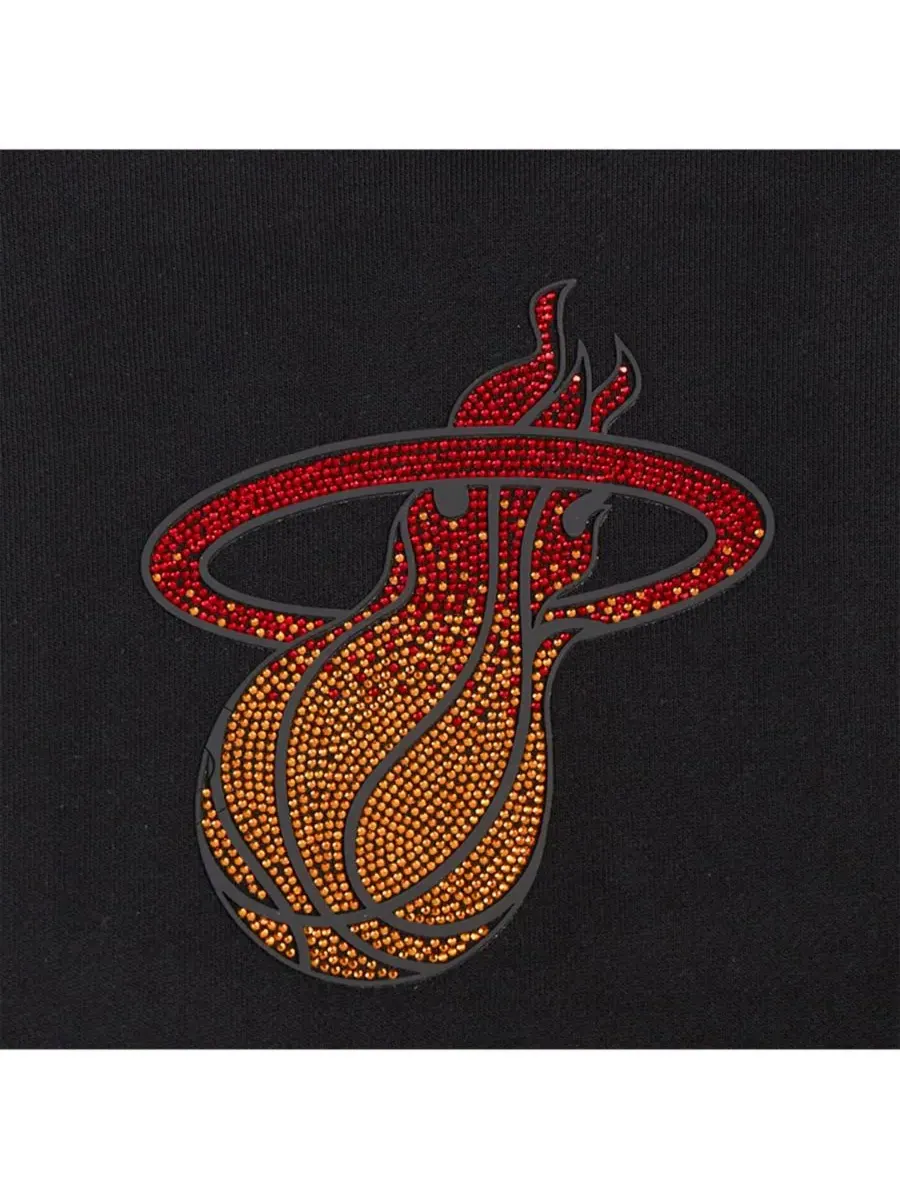 Pro Standard Женская черная укороченная толстовка с капюшоном Miami Heat Jewels — изображение 4 из 5, черный