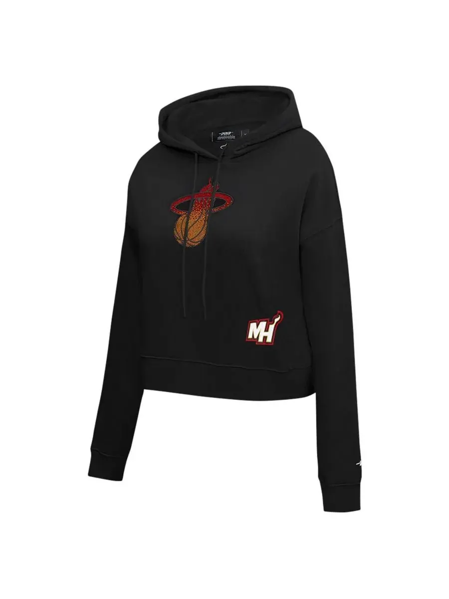 Pro Standard Женская черная укороченная толстовка с капюшоном Miami Heat Jewels — изображение 5 из 5, черный